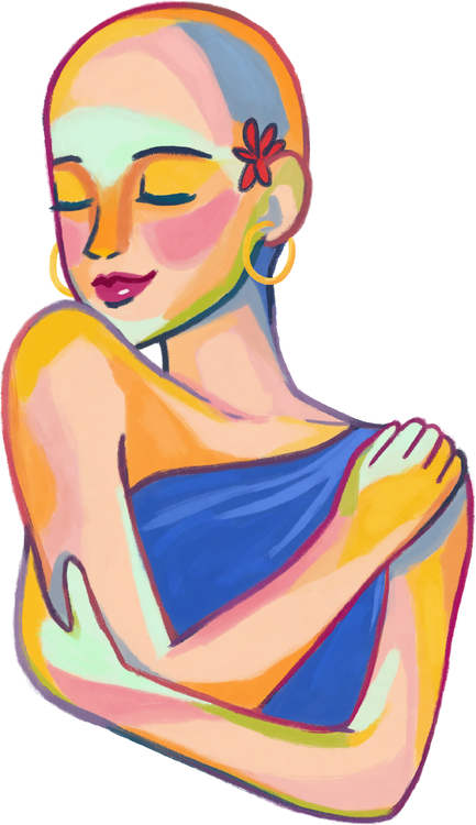 Painterly Bald Woman 