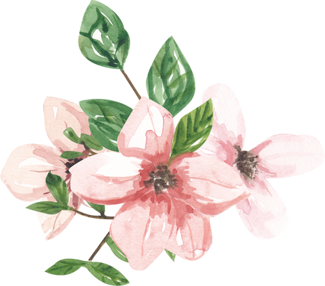 	Apple blossom watercolor clipart, cherry floral arrangement, watercolor sakura branches and flowers, spring wedding invitation